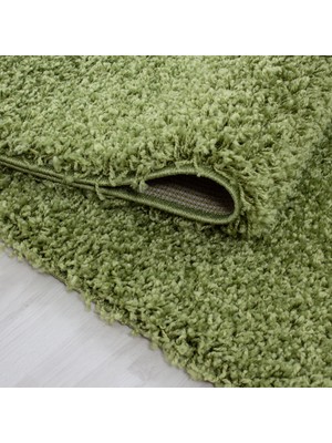 My Deco Carpet Shaggy Yeşil Halı Sade Renk Yumuşacık Soft Uzun Tüylü Çocuk Odası Oturma Odası Salon Mutfak Halı