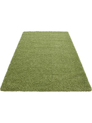 My Deco Carpet Shaggy Yeşil Halı Sade Renk Yumuşacık Soft Uzun Tüylü Çocuk Odası Oturma Odası Salon Mutfak Halı