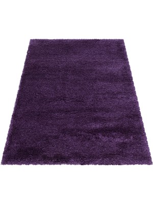 My Deco Carpet Süpersoft Peluş Shaggy Halı Düz Renkli Lila Çocuk Odası Oturma Odası Salon Mutfak Halısı