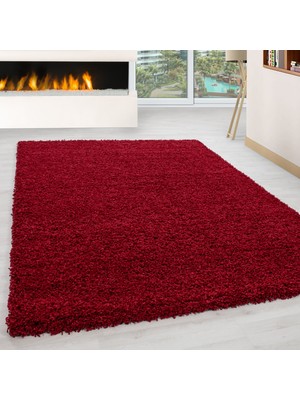 My Deco Carpet Soft Shaggy Halı Yüksek Tüylü Düz Kırmızı Renkli Çocuk Odası Oturma Odası Salon Mutfak Halısı