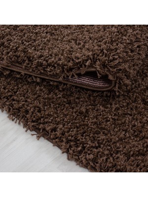 My Deco Carpet Yuvarlak Soft Shaggy Halı Yüksek Tüylü Düz Kahverengi Rengi Çocuk Oda Oturma Odası Salon Mutfak Halı