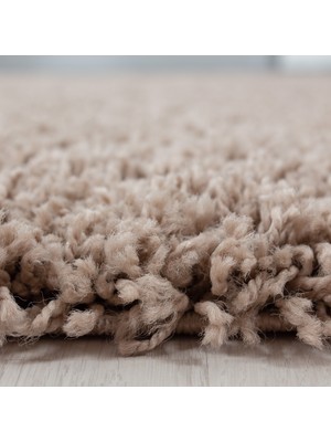 My Deco Carpet Soft Shaggy Halı Yüksek Tüylü Düz Bej Rengi Çocuk Odası Oturma Odası Salon Mutfak Halısı