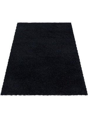 My Deco Carpet Soft Shaggy Halı Salon Oturma Mutfak Halısı Yumuşak Yüksek Havlı Düz Siyah Renkli