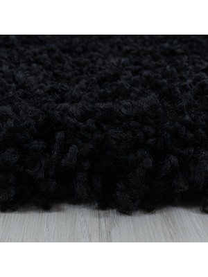 My Deco Carpet Soft Shaggy Halı Salon Oturma Mutfak Halısı Yumuşak Yüksek Havlı Düz Siyah Renkli