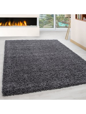 My Deco Carpet Soft Shaggy Halı Yüksek Tüylü Düz Gri Rengi Çocuk Odası Oturma Odası Salon Mutfak Halısı