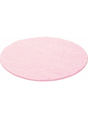 My Deco Carpet Yuvarlak Soft Shaggy Halı Yüksek Tüylü Düz Pembe Renkli Çocuk Odası Oturma Odası Salon Mutfak Halısı