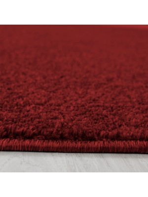 My Deco Carpet Yuvarlak Modern Sade Kısa Havlı Düz Renkli Bordo Kırmızı Çocuk Odası Oturma Odası Salon Mutfak Halı