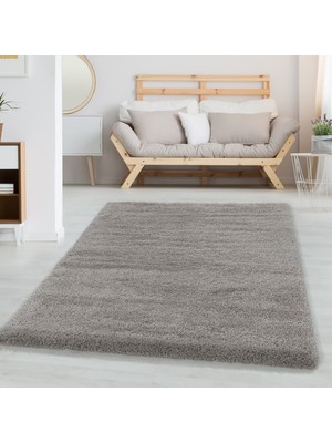 My Deco Carpet Süpersoft Peluş Shaggy Halı  Düz Renkli Bej Çocuk Odası Oturma Odası Salon Mutfak Halı