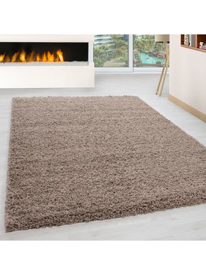 My Deco Carpet Soft Shaggy Halı Yüksek Tüylü Düz Bej Rengi Çocuk Odası Oturma Odası Salon Mutfak Halısı