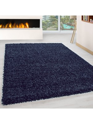 My Deco Carpet Soft Shaggy Halı Yüksek Tüylü Düz Lacivert Rengi Çocuk Odası Oturma Odası Salon Mutfak Halısı