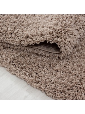 My Deco Carpet Yuvarlak Soft Shaggy Halıyüksek Tüylü Düz Bej Rengi Çocuk Odası Oturma Odası Salon Mutfak Halısı