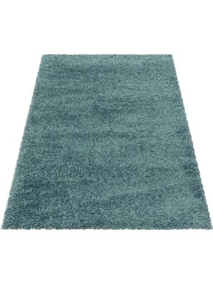 My Deco Carpet Soft Shaggy Halı Salon Oturma Mutfak Halısı Yumuşak Yüksek Havlı Düz Aqua Pastel Mavi