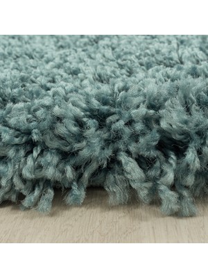 My Deco Carpet Soft Shaggy Halı Salon Oturma Mutfak Halısı Yumuşak Yüksek Havlı Düz Aqua Pastel Mavi