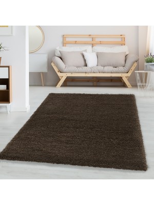 My Deco Carpet Süpersoft Peluş Shaggy Halı Düz Renkli Kahverengi Çocuk Odası Oturma Odası Salon Mutfak Halısı