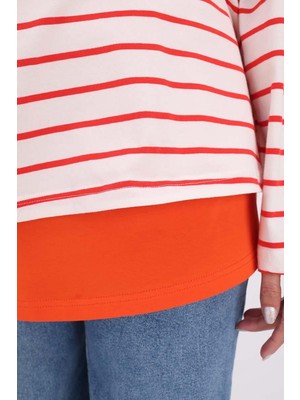 Turuncu-Pamuklu Penye Kısa Içlik Etek