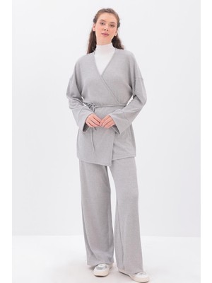 ALLDAY Gri-Krovaze Pantalonlu Takım