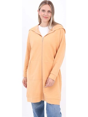 ALLDAY Soft Sarı-Fermuarlı Sweat Hırka