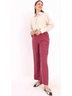 ALLDAY Vişne-Cepli Boru Paça Pantolon