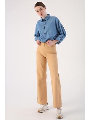 ALLDAY BISKÜVI-%100 Pamuk Bol Paça Parça Boyama Rahat Kalıp Pantolon