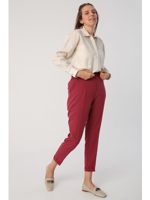 Vişne Çürüğü-Beli Lastikli Havuc Pantolon