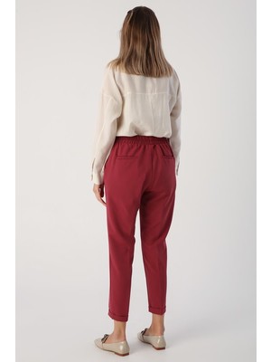 Vişne Çürüğü-Beli Lastikli Havuc Pantolon