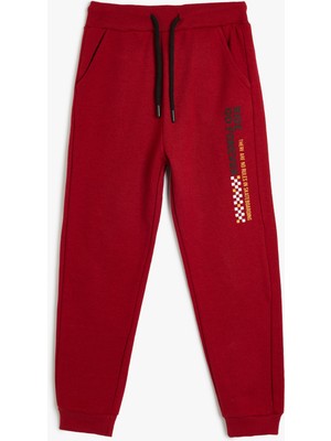 Koton Jogger Eşofman Altı Slogan Baskılı Cepli Beli Bağlamalı