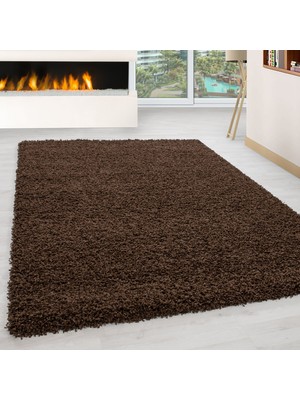 My Deco Carpet Soft Shaggy Halı Yüksek Tüylü Düz Kahverengi Rengi Çocuk Odası Oturma Odası Salon Mutfak Halısı