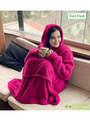 Mediterian Welsoft Peluş Polar Giyilebilir Battaniye Pijama