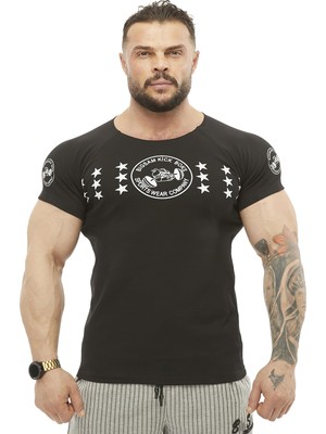 Slim Fit Siyah Streç Tişört Big Sam 2798
