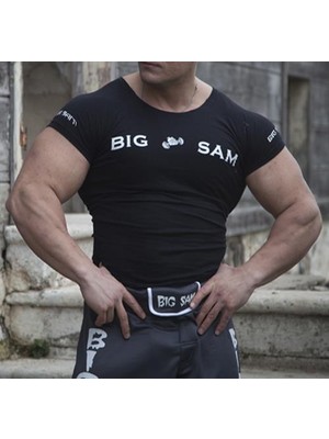 Siyah Slim Fit Streç Tişört Big Sam 2799