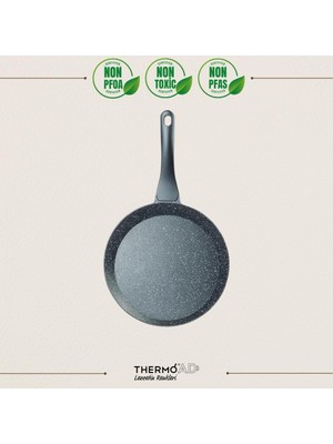 Thermoad Alüminyum Döküm Granit Krep Tavası / Gri