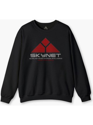 Siyah Sweatshirt Yapay Zeka Skynet Terminator Artificial Intelligence Aı Baskılı Sweat