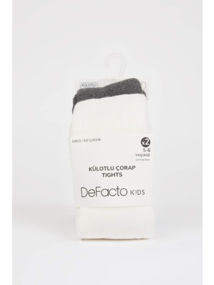 DeFacto Kız Çocuk 2'li Pamuklu Külotlu Çorap D7847A8NS