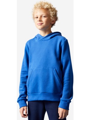 Decathlon Çocuk Mavi Pamuklu Kapüşonlu Sweatshirt