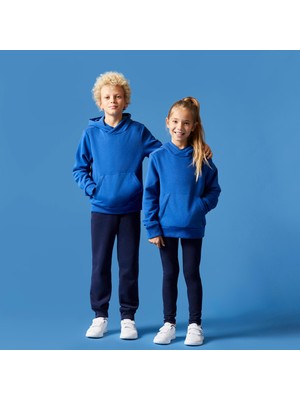 Decathlon Çocuk Mavi Pamuklu Kapüşonlu Sweatshirt