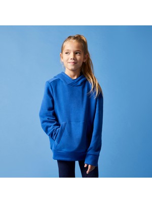 Decathlon Çocuk Mavi Pamuklu Kapüşonlu Sweatshirt