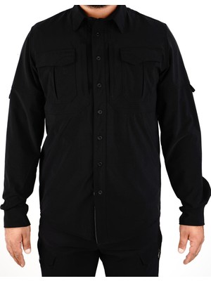 Snowmount Outdoor Siyah Doğa Yürüyüşü Taktikal Gömlek