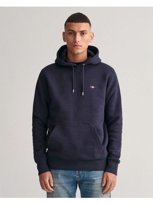 Erkek Regular Fit Kapüşonlu Sweatshirt-Lacivert