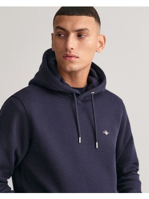 Erkek Regular Fit Kapüşonlu Sweatshirt-Lacivert