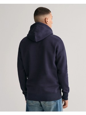 Erkek Regular Fit Kapüşonlu Sweatshirt-Lacivert