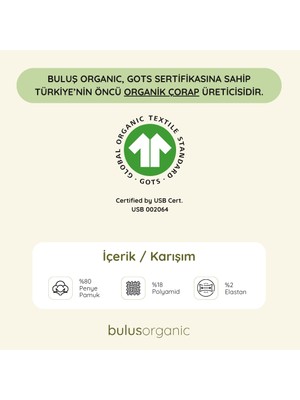 Buluş Organic 3'lü Melanj Gri Pamuk Penye Likralı Erkek Çorap