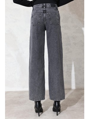 5in1Canpolat Füme Yüksek Bel Wide Leg Jean