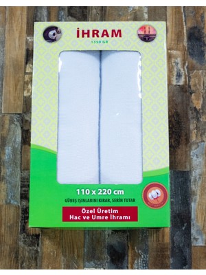 Ihram, Ihram Takımı 1350 Gr. Kutuda Hac ve Umre Için 110 x 220, Beyaz, Yumuşak,pamuklu,kutulu