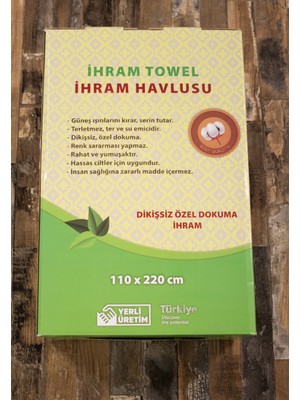 Ihram, Ihram Takımı 1350 Gr. Kutuda Hac ve Umre Için 110 x 220, Beyaz, Yumuşak,pamuklu,kutulu