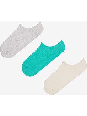 Ribbed Gri-Mint Sneaker Çorap
