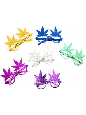 Pandoli 6 Farklı Renk Retro Havaian Camsız Yapraklı Parti Gözlüğü 12 Adet