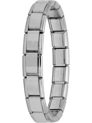 Market66 Esnek Bileklik Denge Bilekliği Paslanmaz Çelik Metal Italyan Charm Bileklik Altın Renk Kenarlı