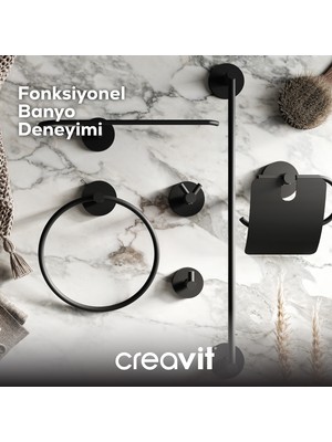 Creavit Drop Yuvarlak Havluluk-Siyah