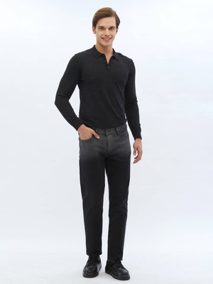 Kip Siyah Slim Fit Çevre Dostu Denim Pamuk Karışımlı Pantolon