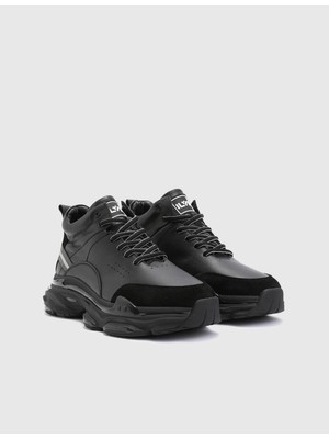 İLVİ Aldonsa  Deri Erkek Siyah Bot